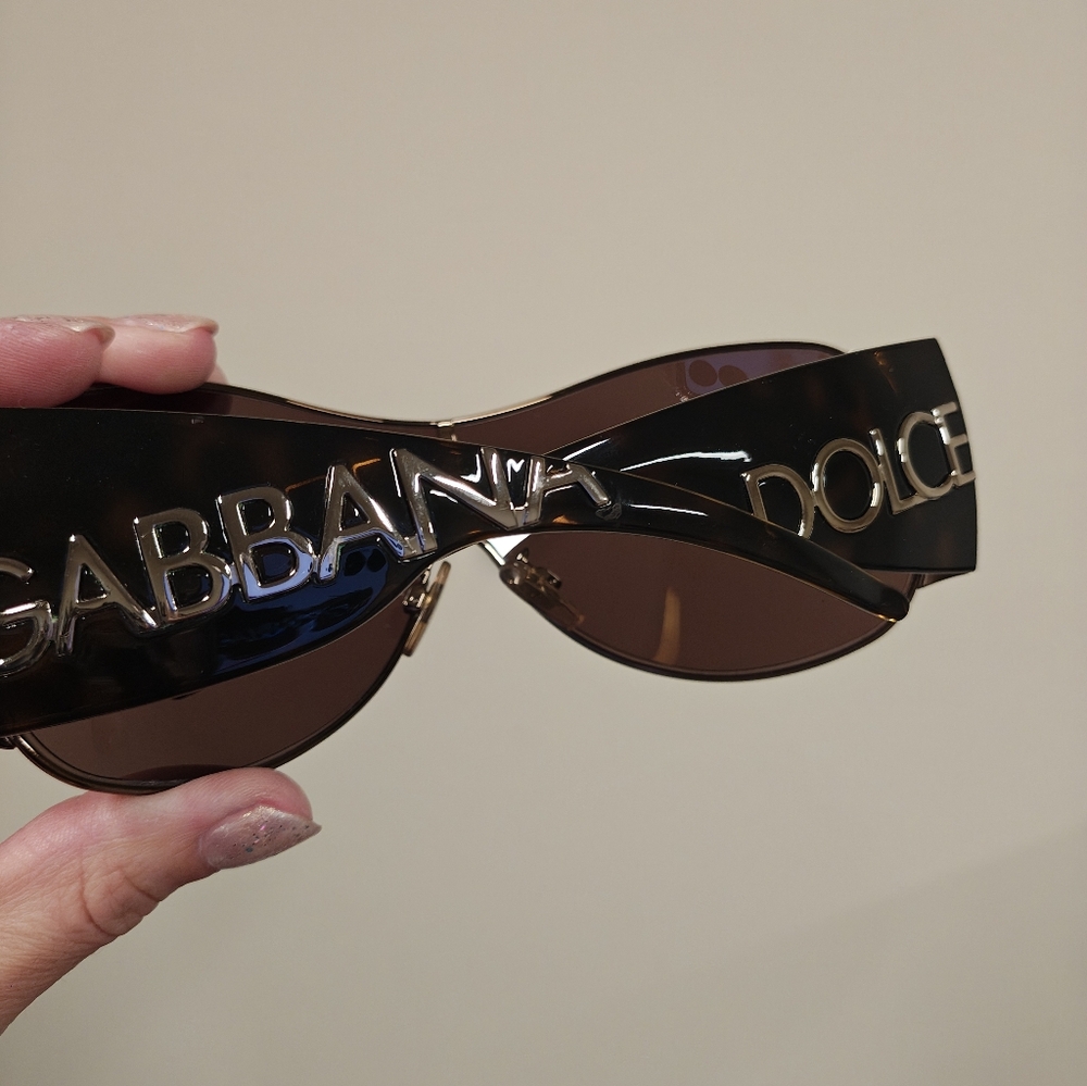 Dolce Gabbana Tortoise Shell Shield Sunglasses - Picture 7 of 10